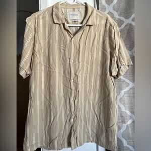 Denim & Flower Tan Casual Button Down Shirt